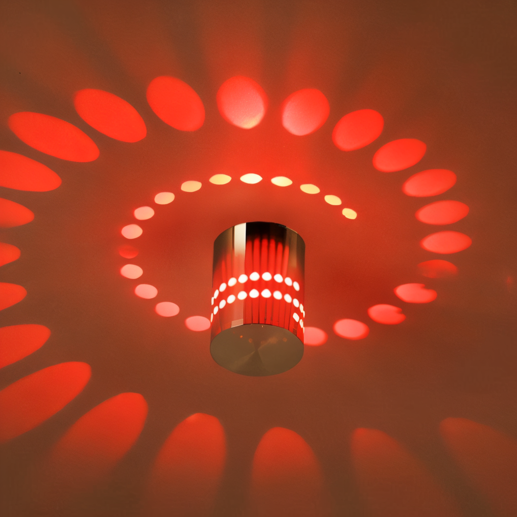 Lythera - Moderne zylindrische LED-Wandlampe mit dynamischer Farbspiralbeleuchtung