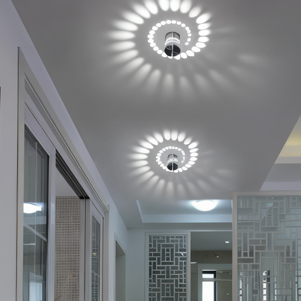 Lythera - Moderne zylindrische LED-Wandlampe mit dynamischer Farbspiralbeleuchtung
