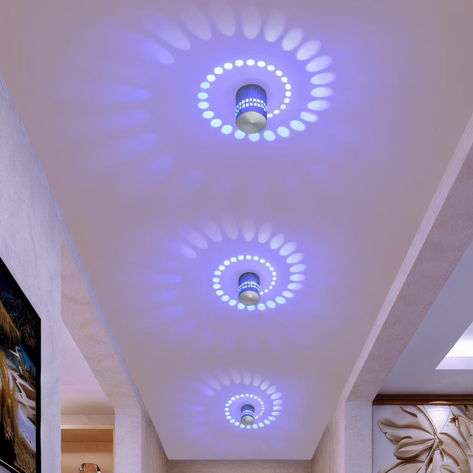 Lythera - Moderne zylindrische LED-Wandlampe mit dynamischer Farbspiralbeleuchtung