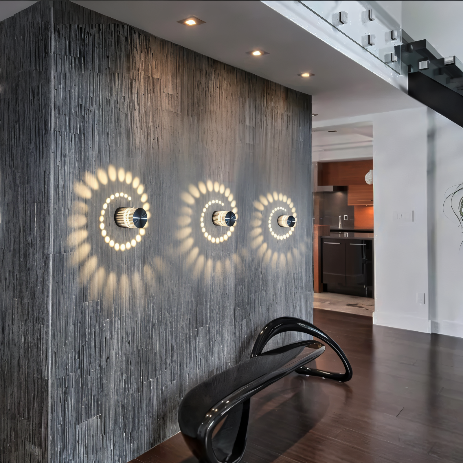 Lythera - Moderne zylindrische LED-Wandlampe mit dynamischer Farbspiralbeleuchtung
