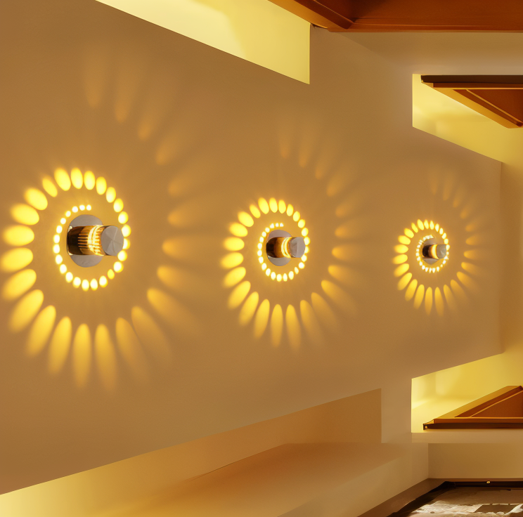 Lythera - Moderne zylindrische LED-Wandlampe mit dynamischer Farbspiralbeleuchtung