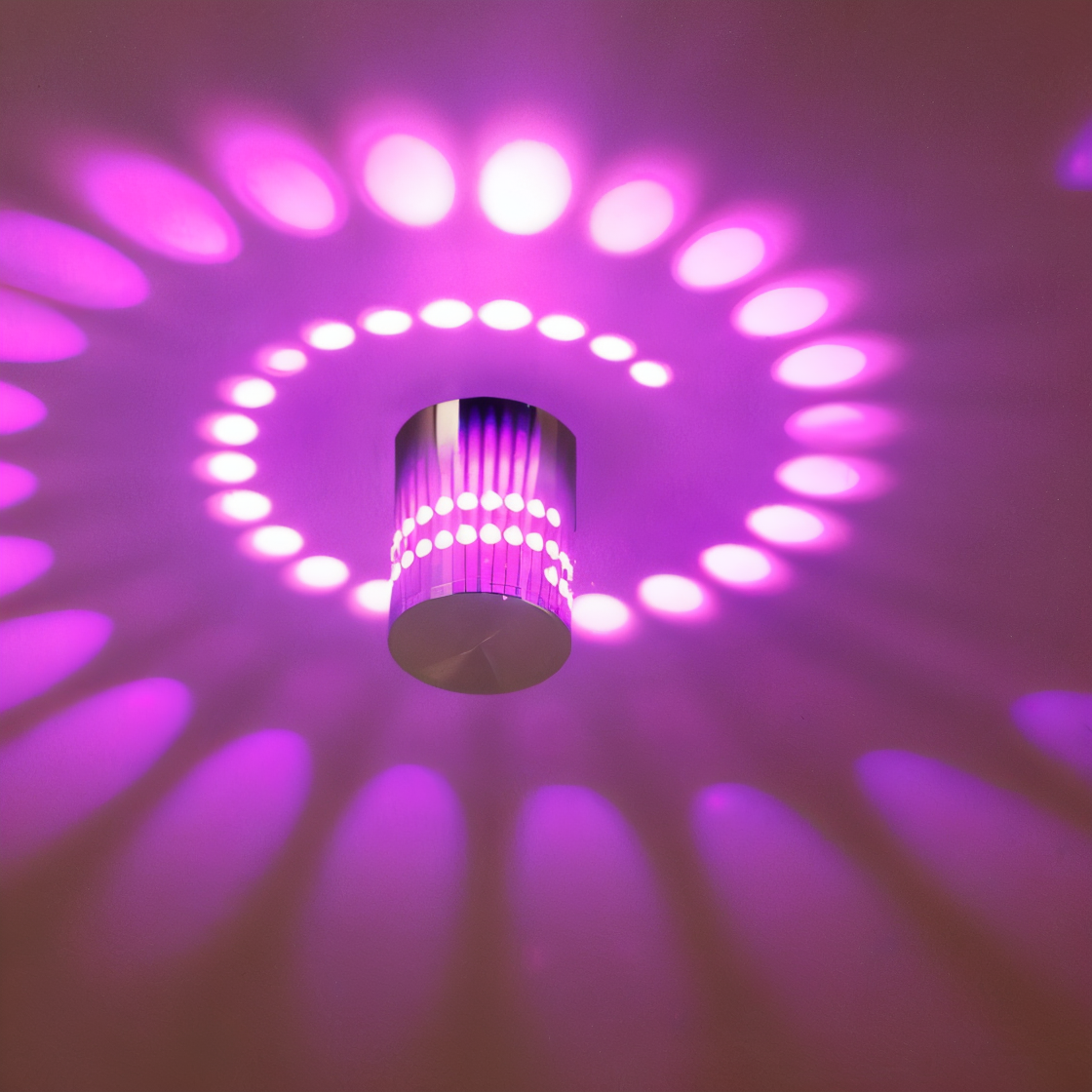 Lythera - Moderne zylindrische LED-Wandlampe mit dynamischer Farbspiralbeleuchtung