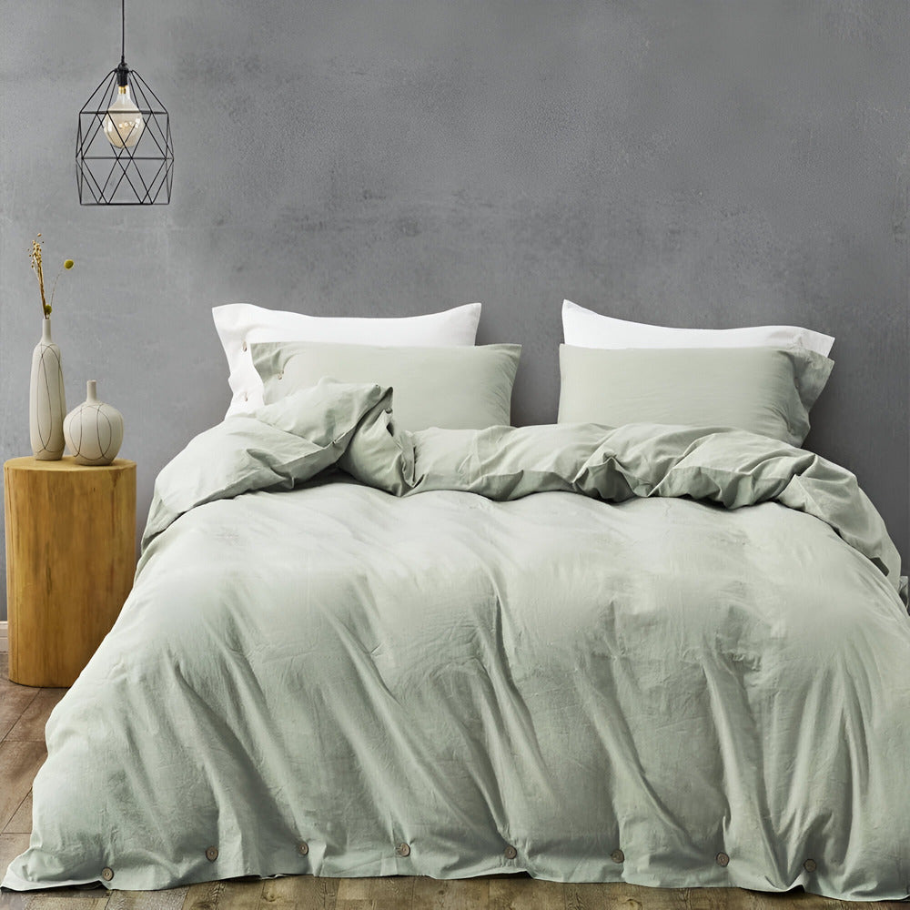 Luxuriöses atmungsaktives Baumwoll-Bettwäsche-Set von Favonia mit zwei eleganten Kissenbezügen