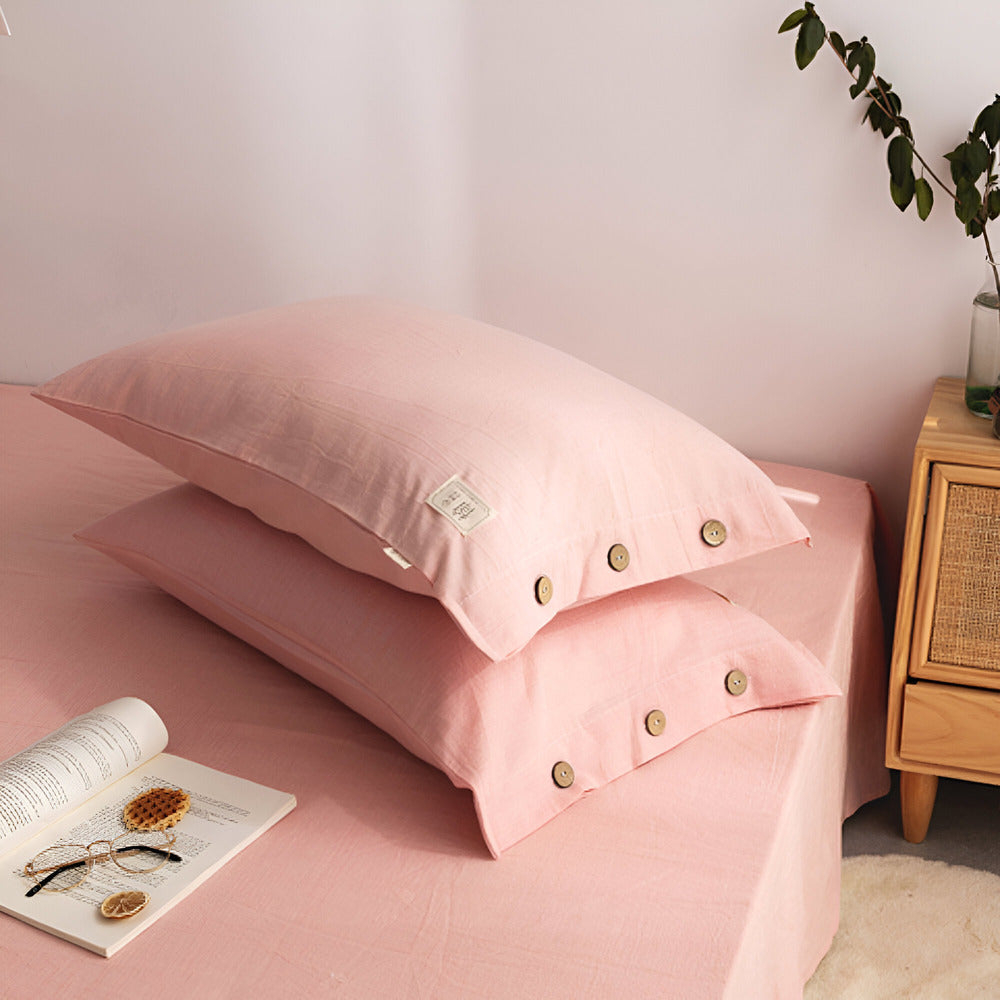 Luxuriöses atmungsaktives Baumwoll-Bettwäsche-Set von Favonia mit zwei eleganten Kissenbezügen