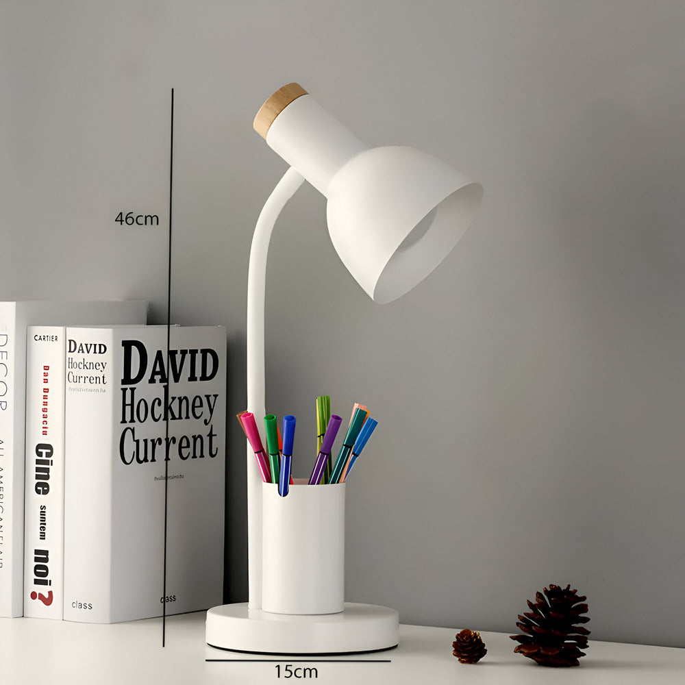Cressida - Moderne LED-Tischlampe mit praktischem Stiftehalter für stilvolle und funktionale Beleuchtung