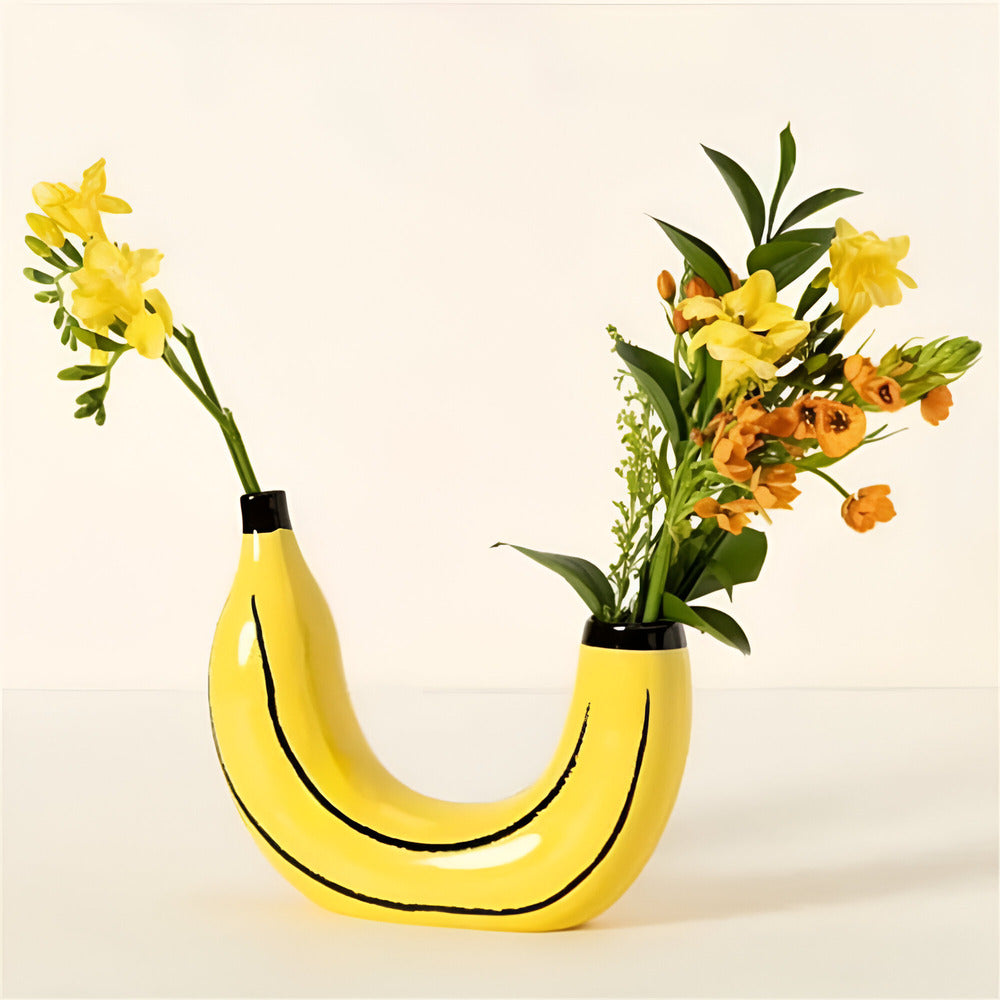 Seralith - Moderne stilvolle dekorative Vase in einzigartiger Bananenform
