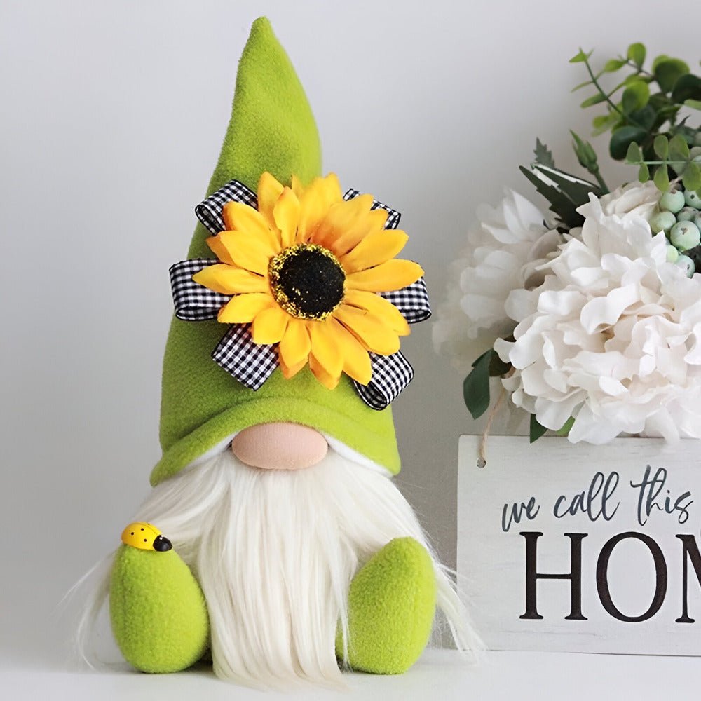 Ardalia - Liebhaber Handgemachter Gnom mit Strahlender Gelber Sonnenblume, perfekt für Dekor und Geschenk
