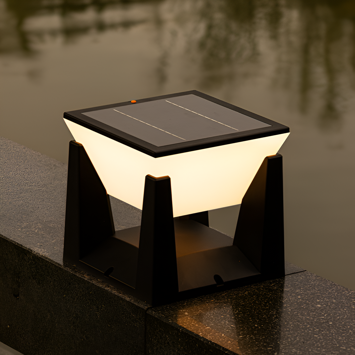 Serelith - Moderne schwarze quadratische Garten-Solarlampe für stimmungsvolle Außenbeleuchtung