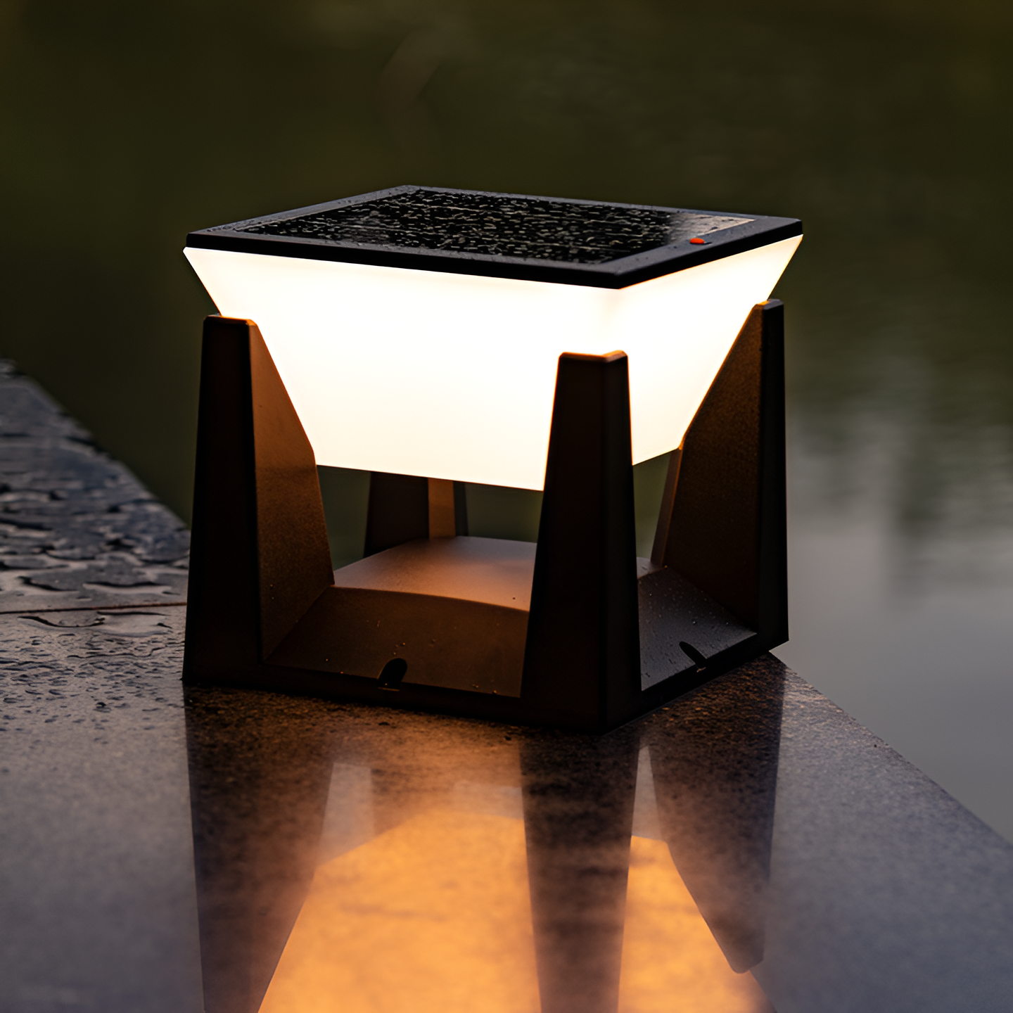 Serelith - Moderne schwarze quadratische Garten-Solarlampe für stimmungsvolle Außenbeleuchtung