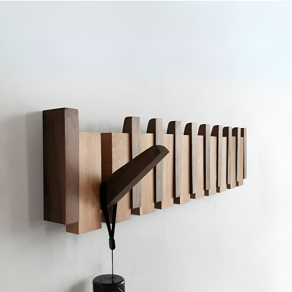 Myrralisa - Stilvolle Holz-Kleiderhaken im Klaviertasten-Design für einen eleganten Eingangsbereich