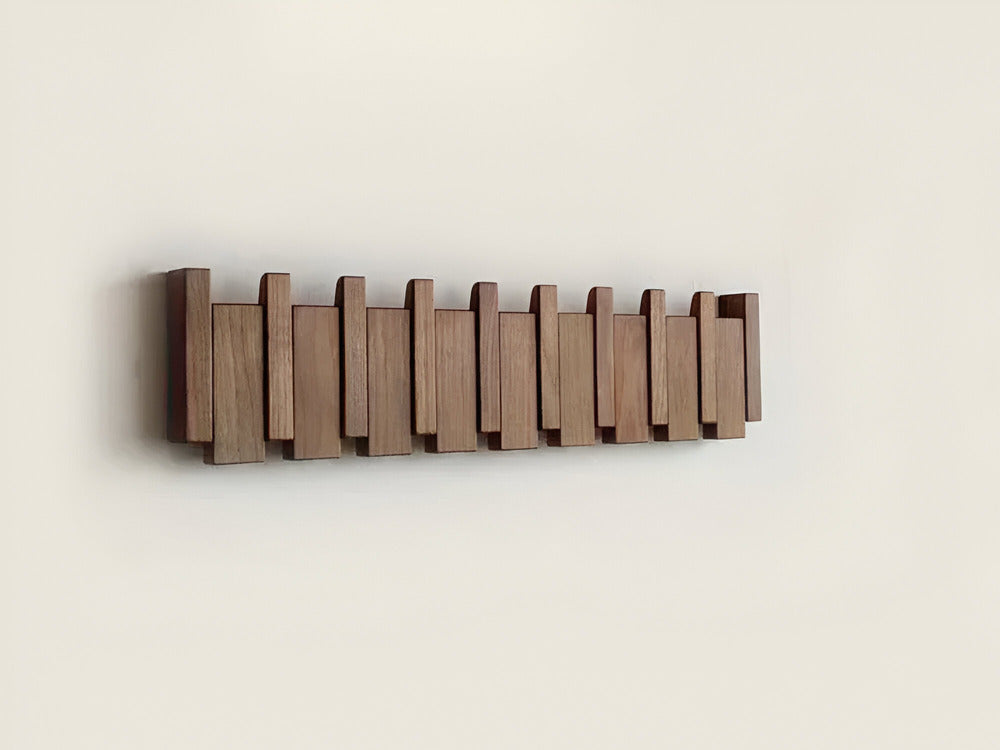 Myrralisa - Stilvolle Holz-Kleiderhaken im Klaviertasten-Design für einen eleganten Eingangsbereich