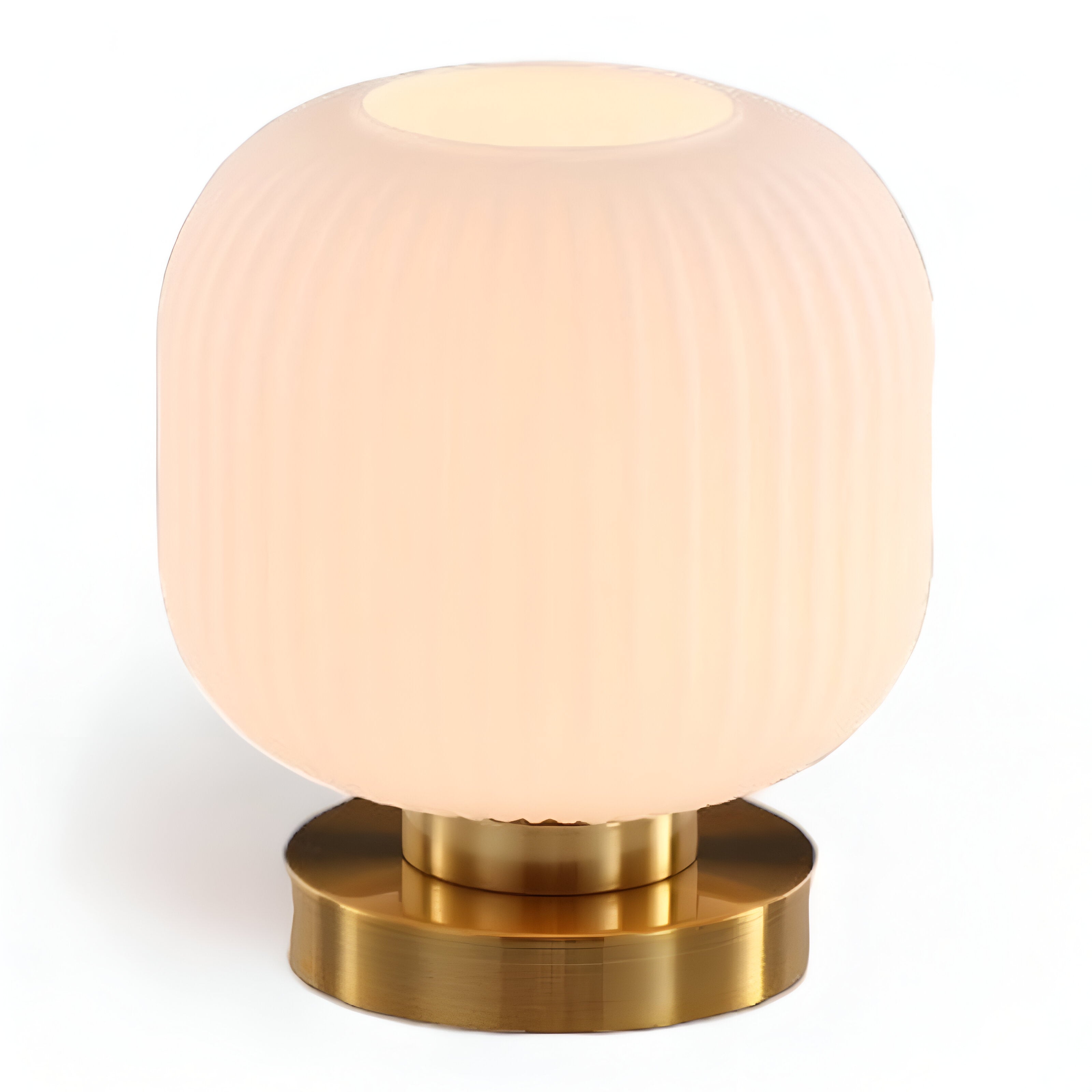 Oriantha - Elegante Nordische Tischlampe mit gebogenem geriffeltem Glas für stimmungsvolle Beleuchtung