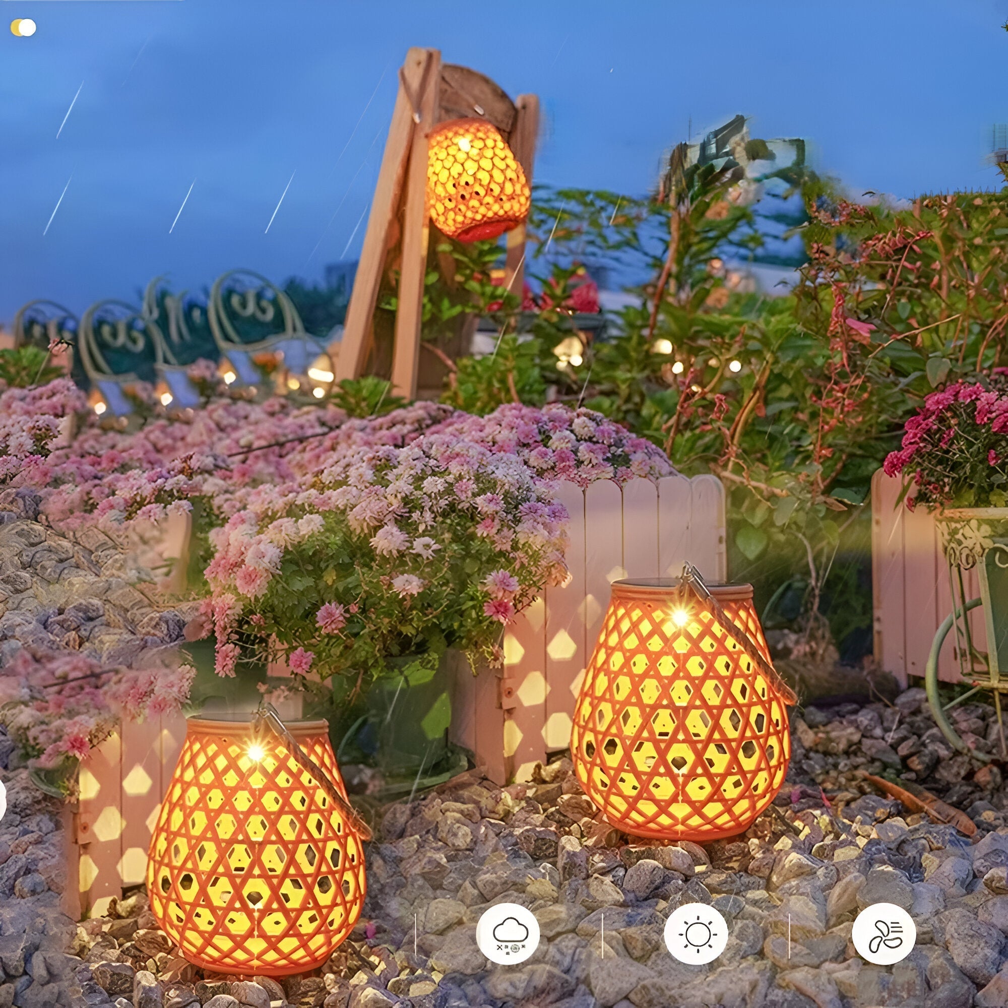 Isavora - Stilvolle solar Gartenlampe mit natürlichem geflochtenem Bambus-Look für stimmungsvolle Außenbeleuchtung