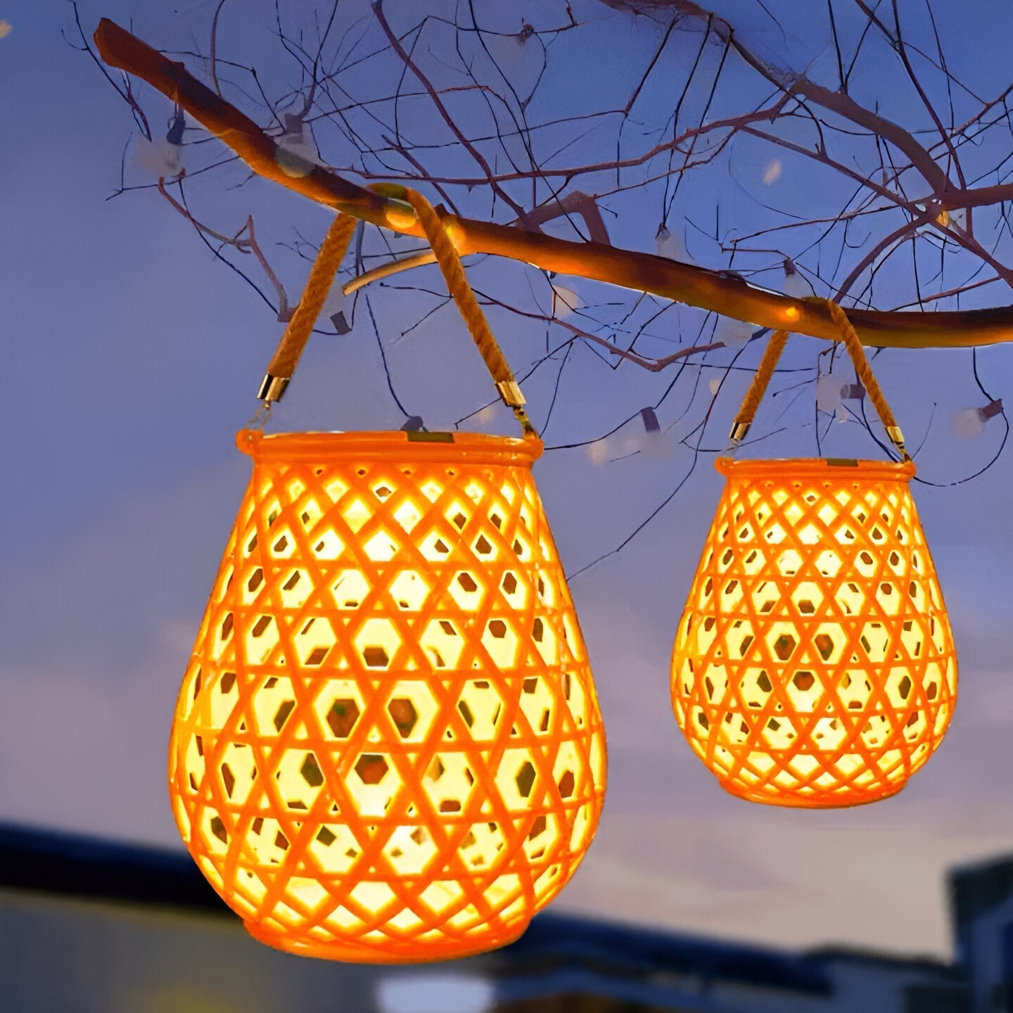 Isavora - Stilvolle solar Gartenlampe mit natürlichem geflochtenem Bambus-Look für stimmungsvolle Außenbeleuchtung