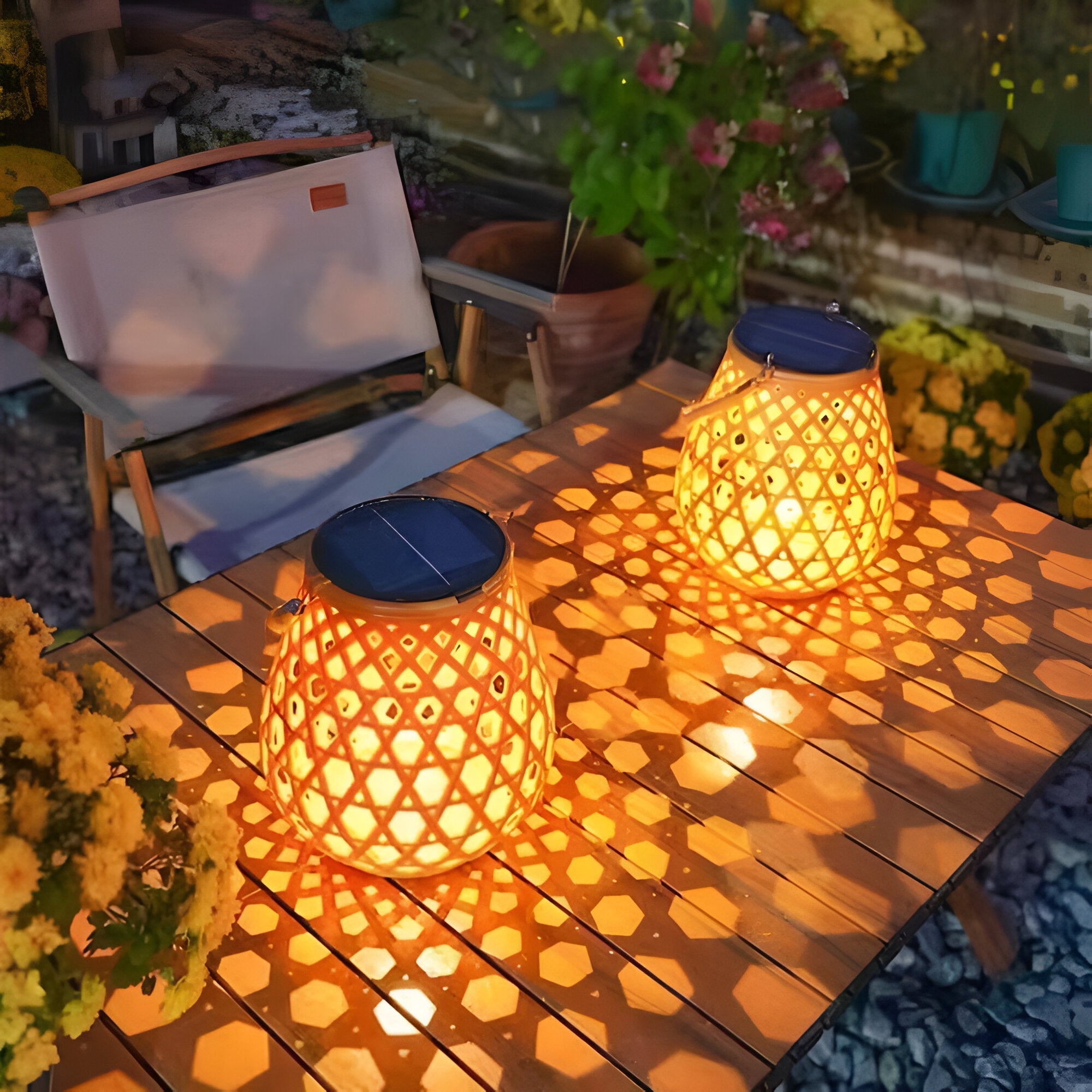 Isavora - Stilvolle solar Gartenlampe mit natürlichem geflochtenem Bambus-Look für stimmungsvolle Außenbeleuchtung