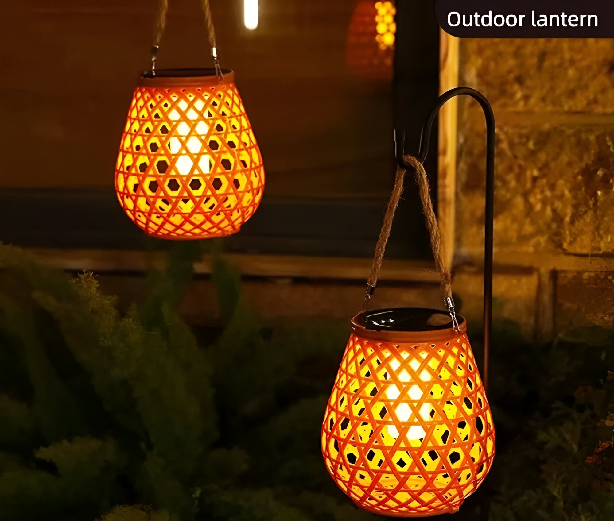 Isavora - Stilvolle solar Gartenlampe mit natürlichem geflochtenem Bambus-Look für stimmungsvolle Außenbeleuchtung