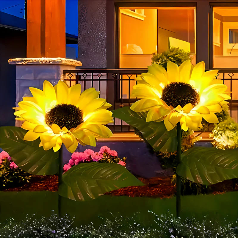 Florissa - Lebendige Sonnenblumen Gartenbeleuchtung Solar mit IP65 Wetterbeständigkeit für eine bezaubernde Gartenatmosphäre