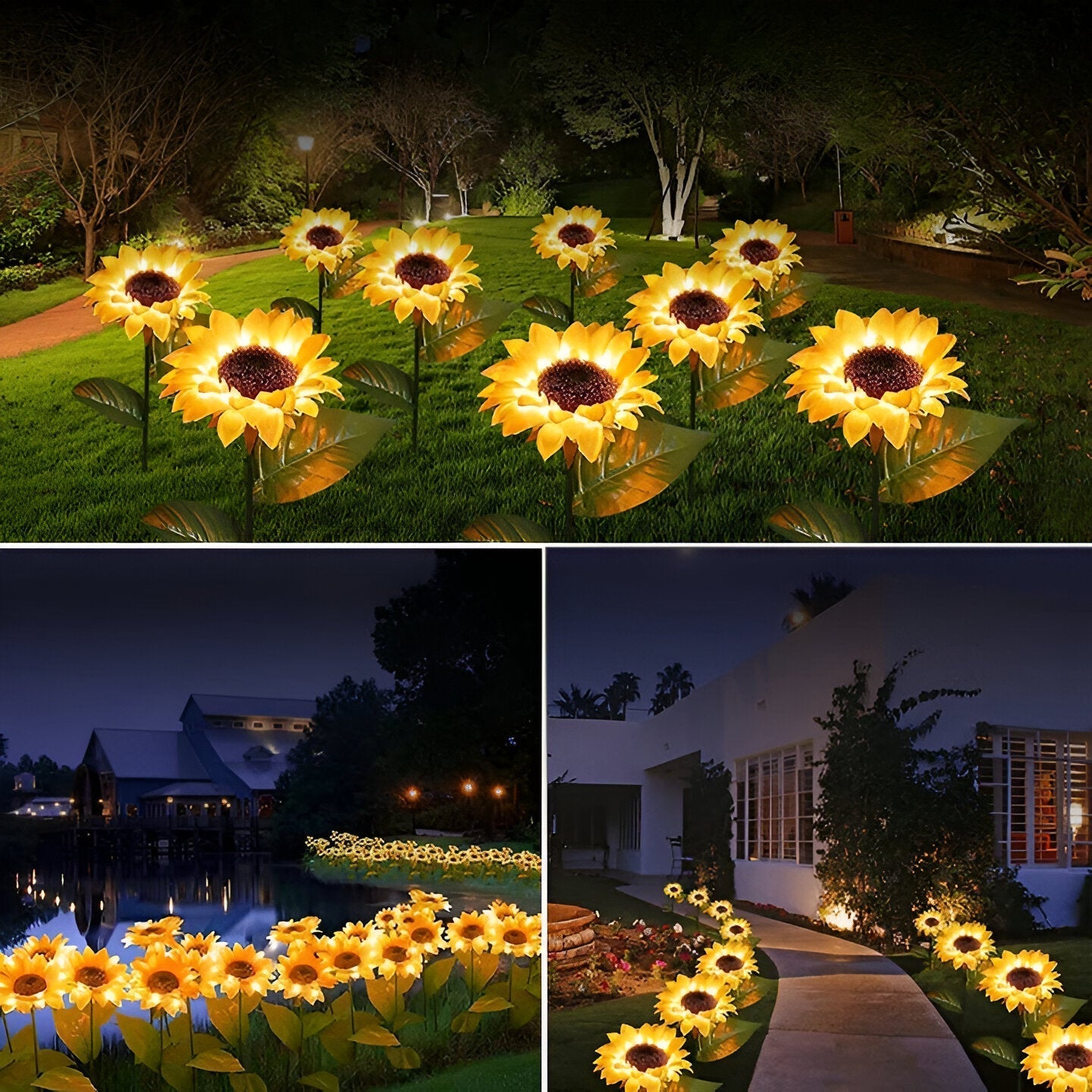 Florissa - Lebendige Sonnenblumen Gartenbeleuchtung Solar mit IP65 Wetterbeständigkeit für eine bezaubernde Gartenatmosphäre