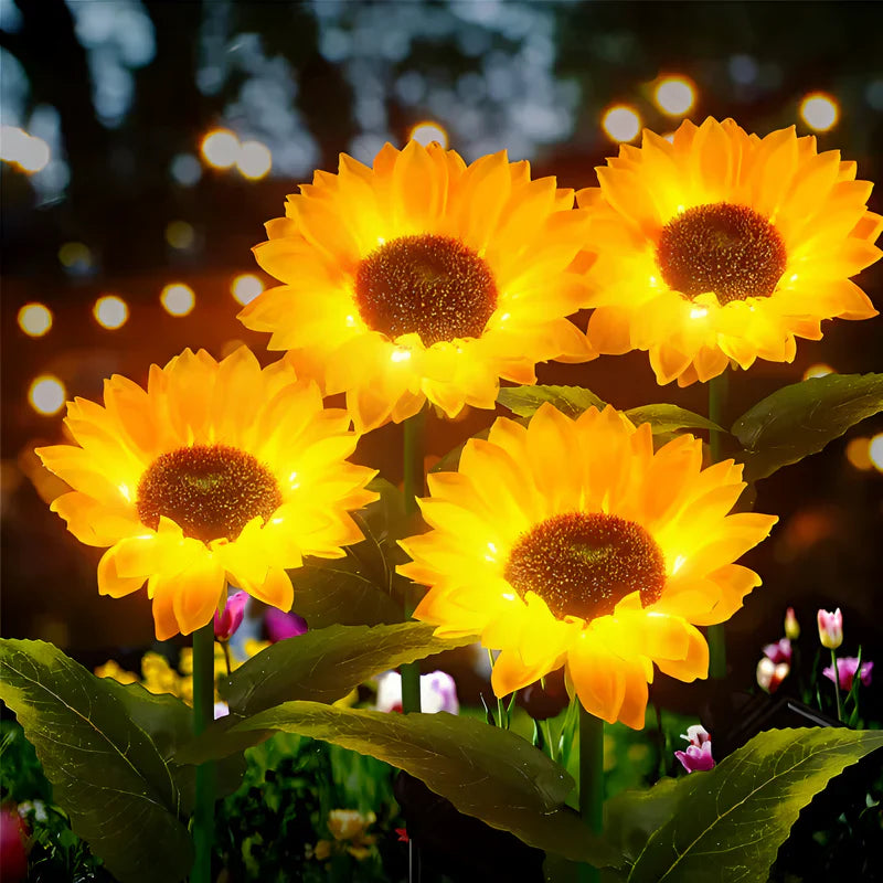 Florissa - Lebendige Sonnenblumen Gartenbeleuchtung Solar mit IP65 Wetterbeständigkeit für eine bezaubernde Gartenatmosphäre