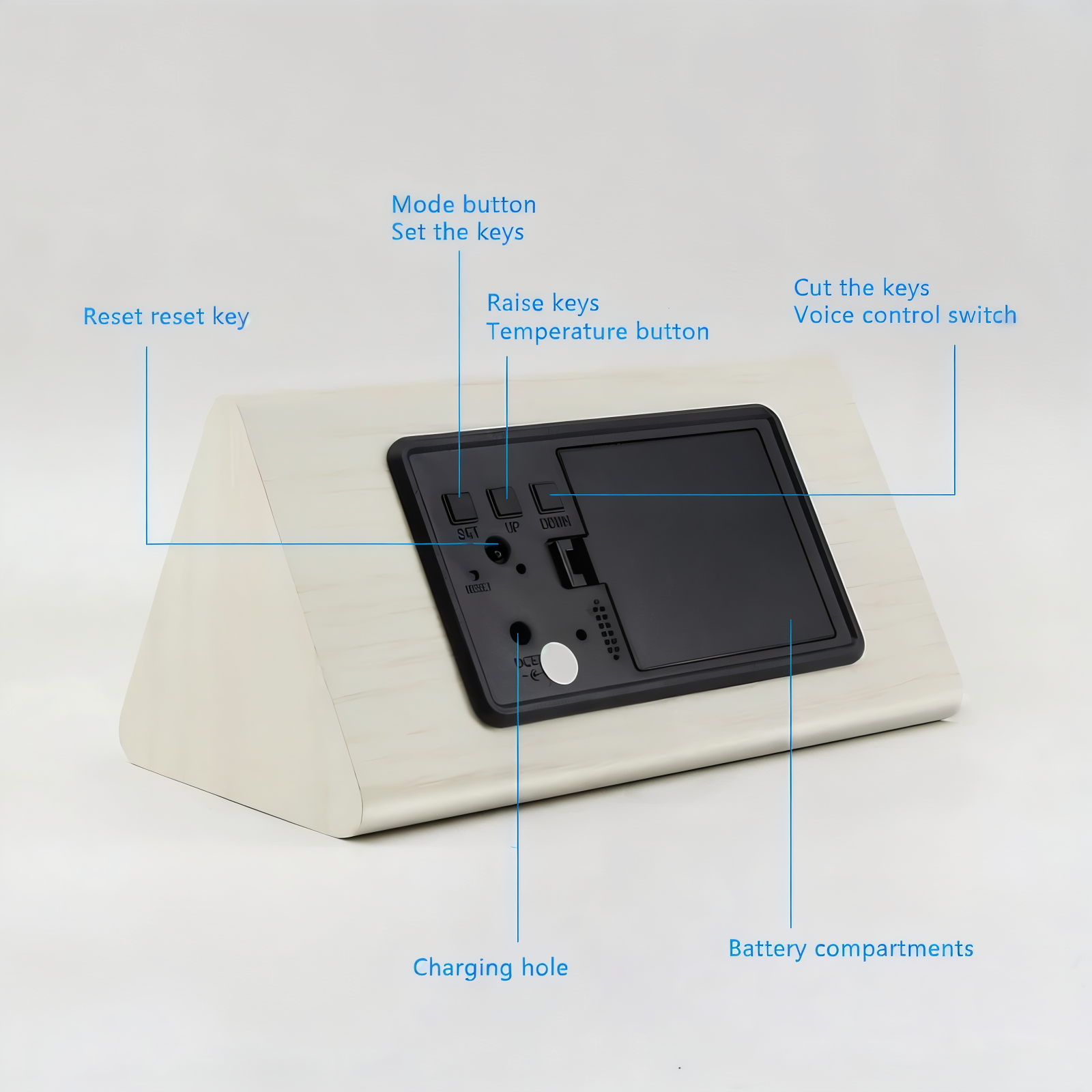 Nox - Moderne Digitale LED Wecker im stilvollen Kunststoffdesign