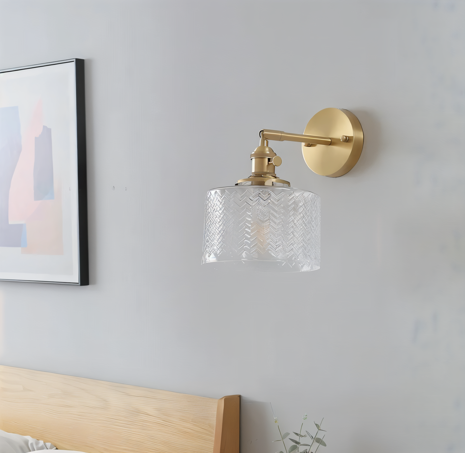 Olyviae – Anpassbare LED-Wandleuchte mit geripptem Glas für skandinavischen Design-Effekt