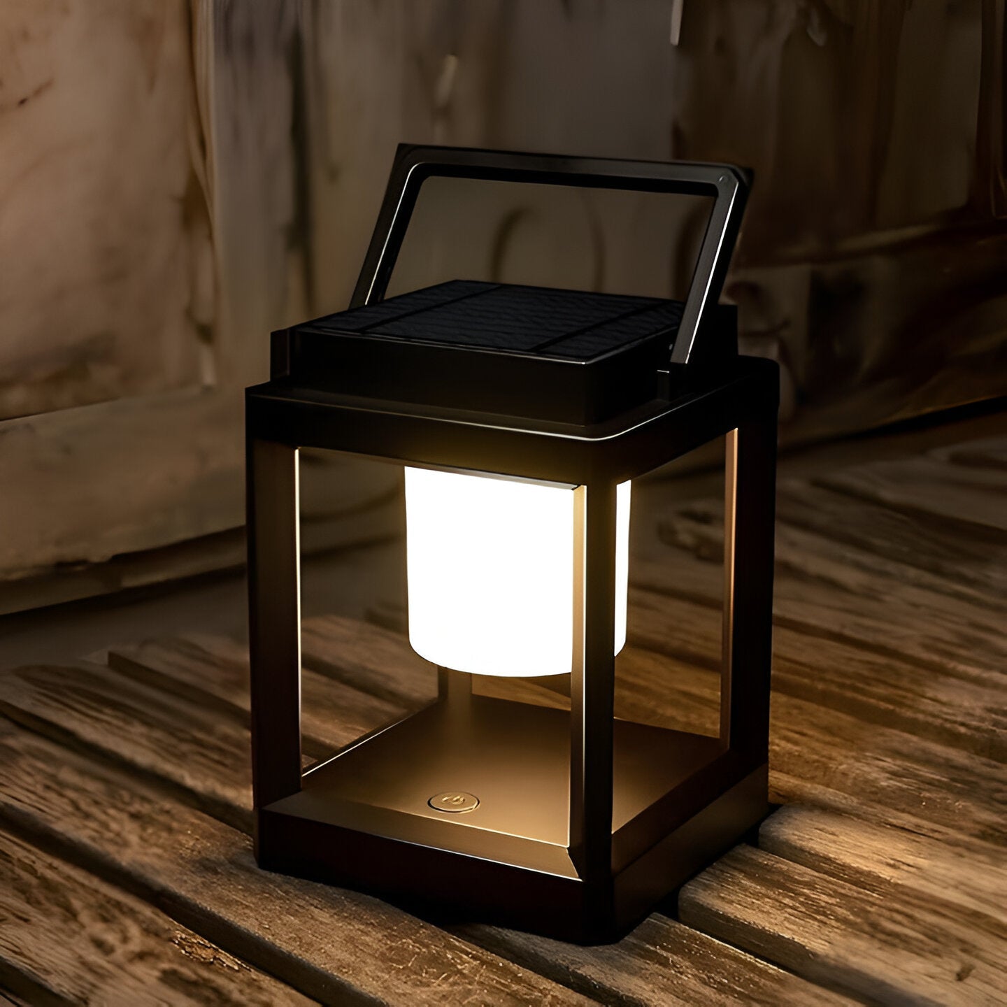 Lunistra - Elegante schwarze tragbare Solarlaterne mit USB-Ladefunktion für den Garten
