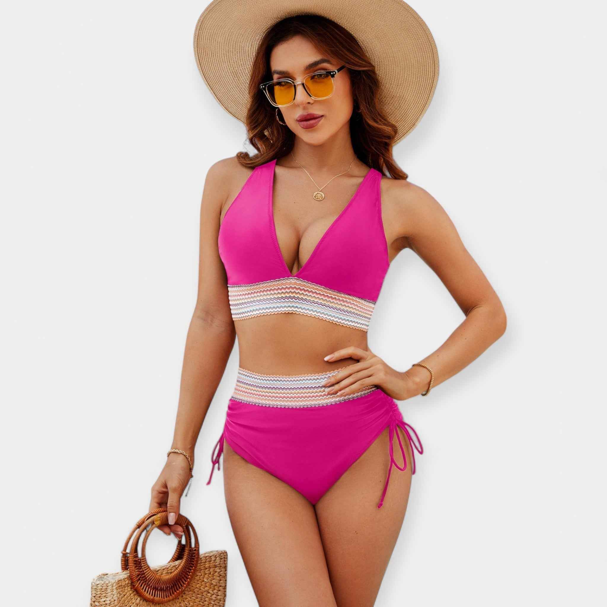 Hochtaillierter Bikini mit Polsterung