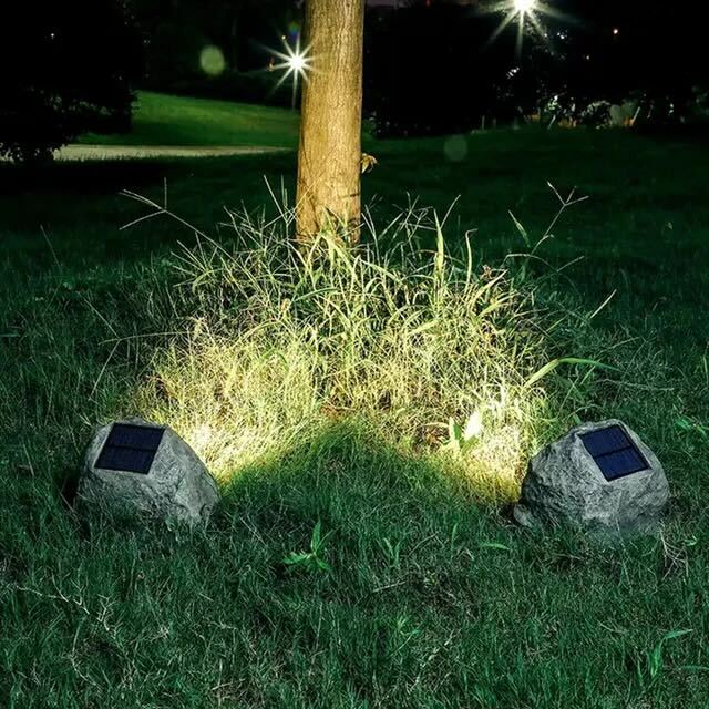 Aureline - Wasserdichte Solar Außenlampe mit LED und Steinlook-Design IP65
