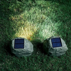 Aureline - Wasserdichte Solar Außenlampe mit LED und Steinlook-Design IP65 - Roborro