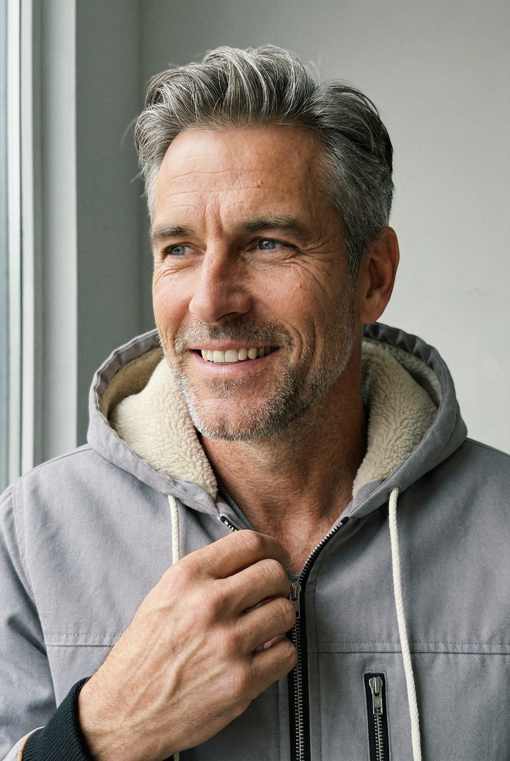 Ultraleichte Thermojacke mit weichem Sherpa-Futter