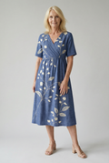 Elegant broderet blomsterkjole til alle anledninger damer