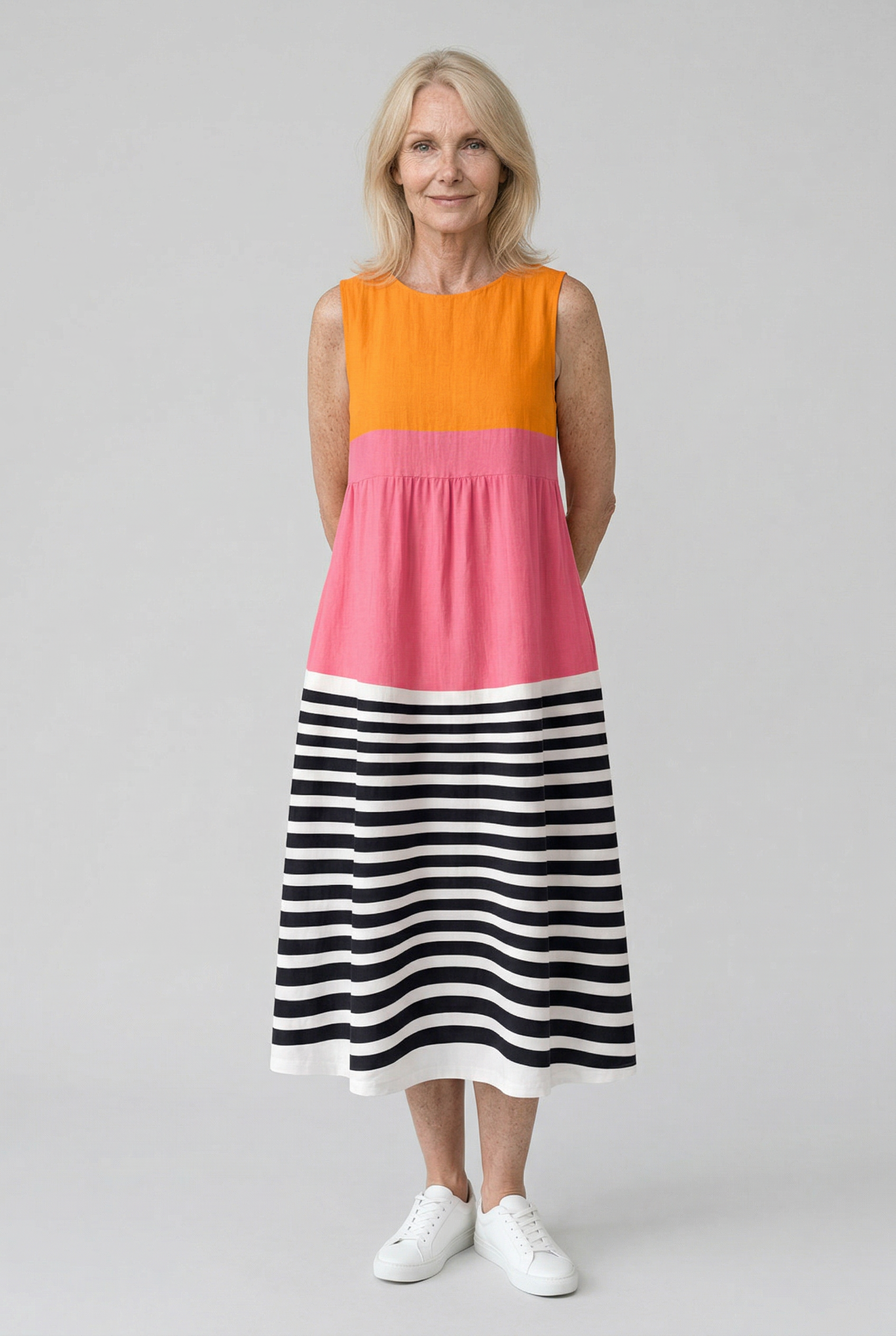 Schöne und farbenfrohe Batik-Kleid für alle Anlässe Damen