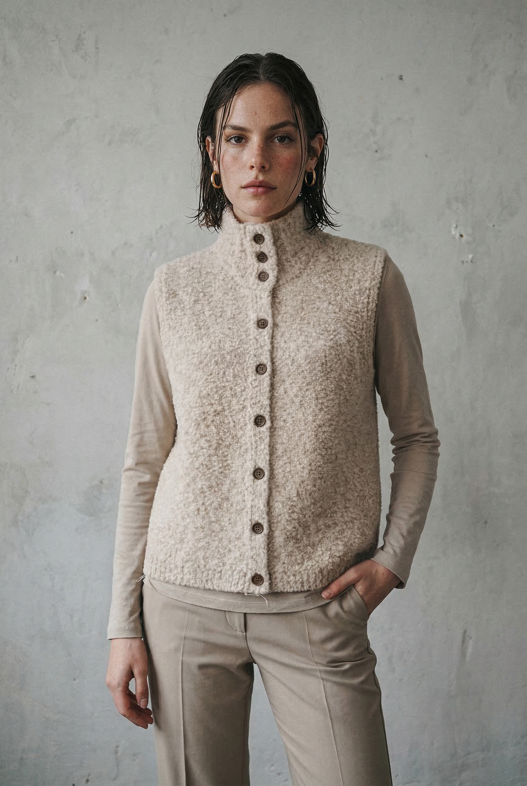 Schicke und elegante ärmellose Strickjacke Damen