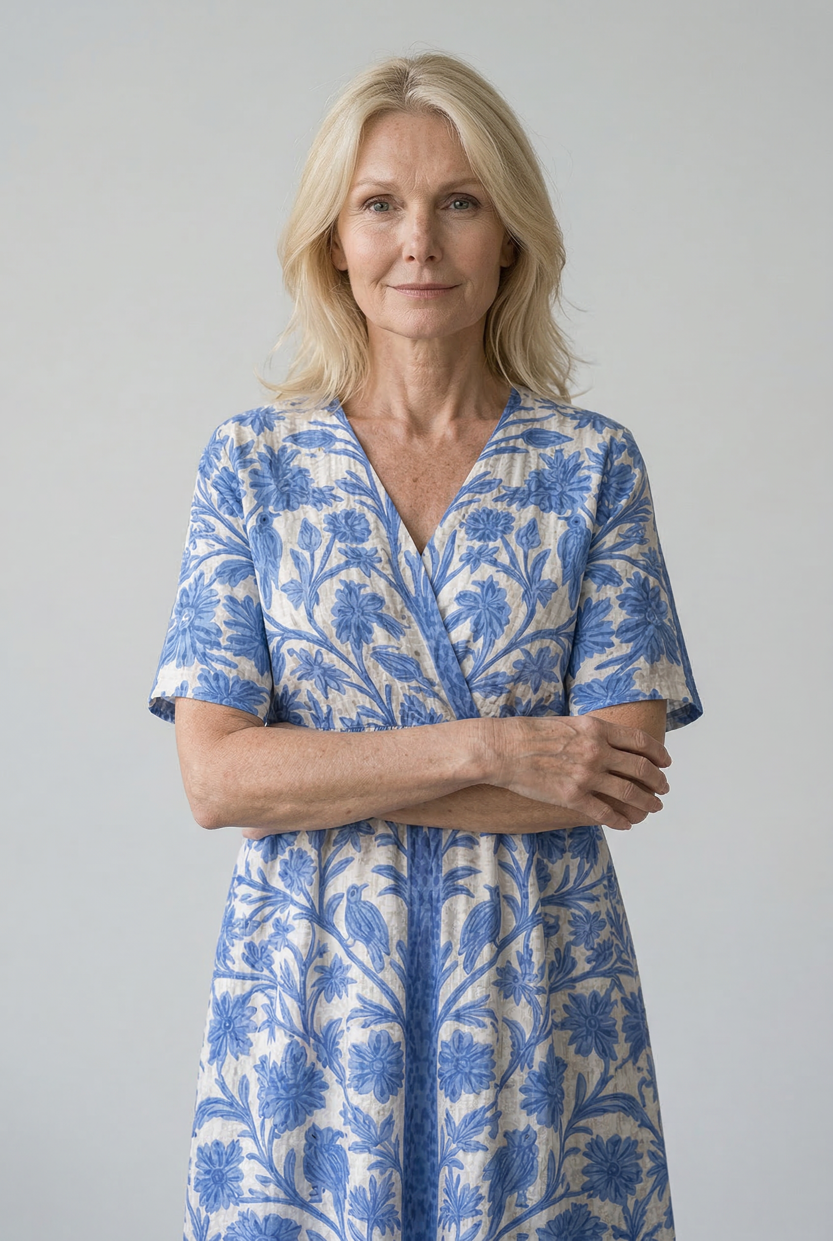 Oréa Elegantes Blauer Bestickter Kleid für alle Anlässe Damen