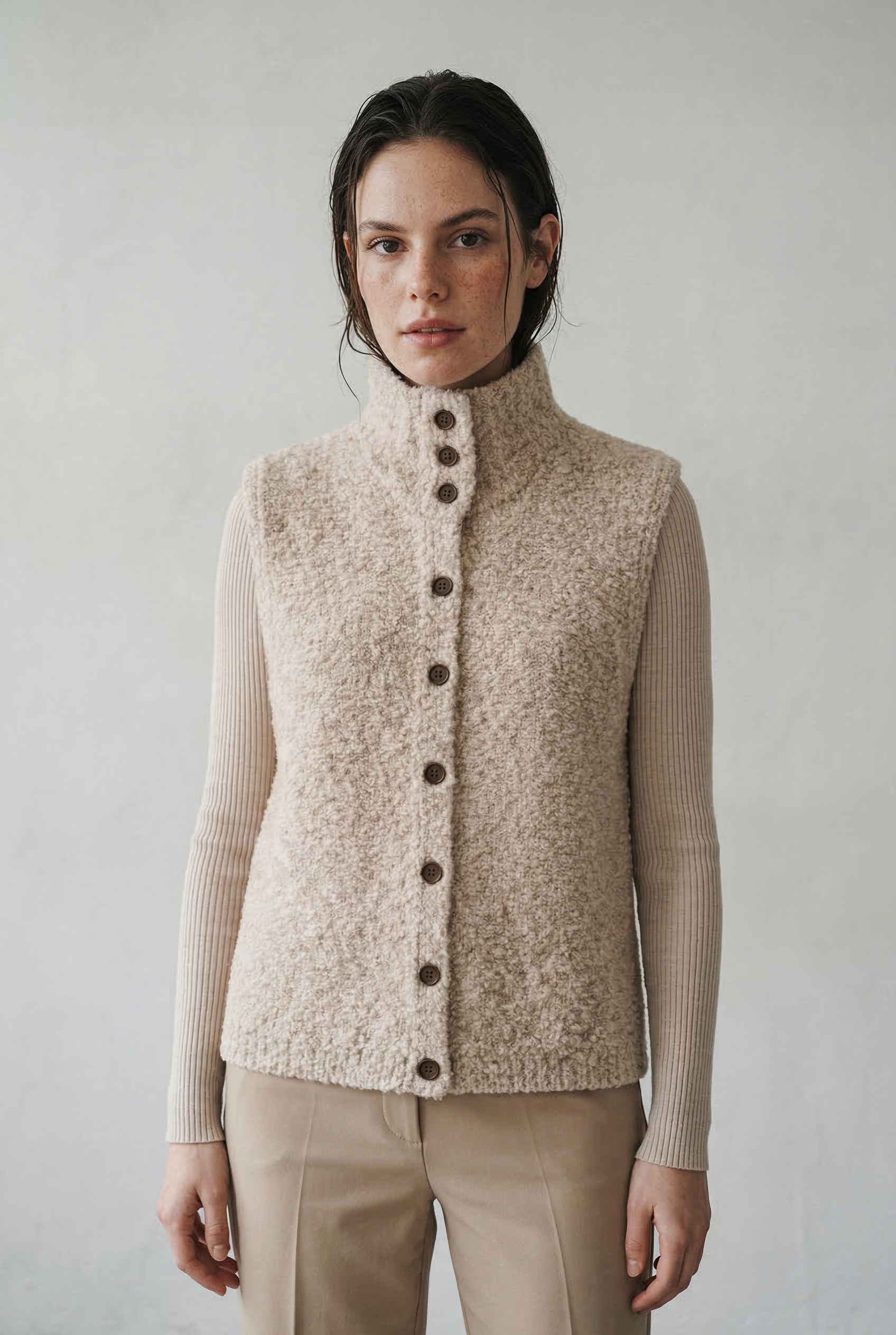 Schicke und elegante ärmellose Strickjacke Damen