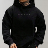 Herren Schwarzer Casual Hoodie - Alltäglicher Kapuzenpullover