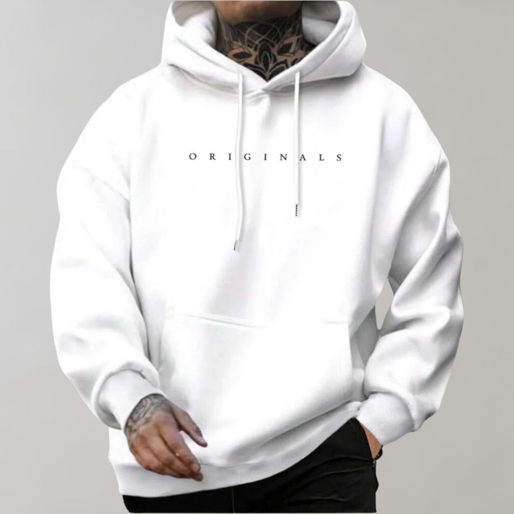 Herren Schwarzer Casual Hoodie - Alltäglicher Kapuzenpullover