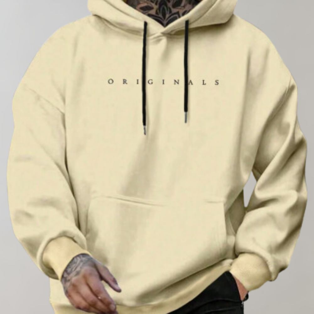 Herren Schwarzer Casual Hoodie - Alltäglicher Kapuzenpullover