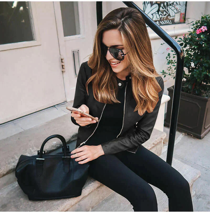 Elegante italienische Lederjacke von hoher Qualität