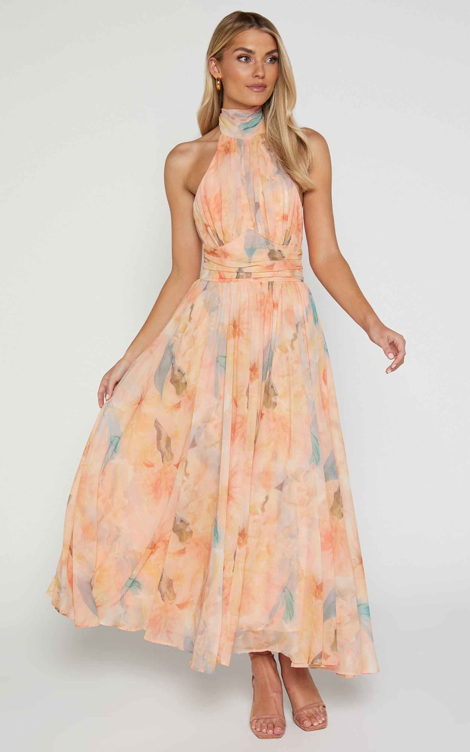 Antonella | Exquisites Halterneck-Maxikleid für zeitlose Abend-Eleganz