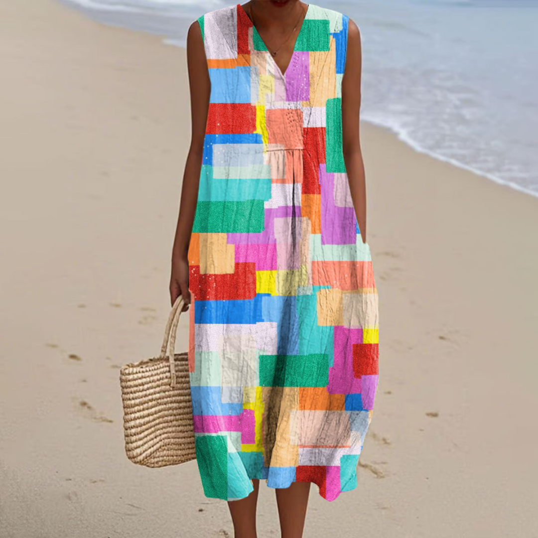 Maëva | Bunte Patchwork-Kleid für einen einzigartigen und stilvollen Look