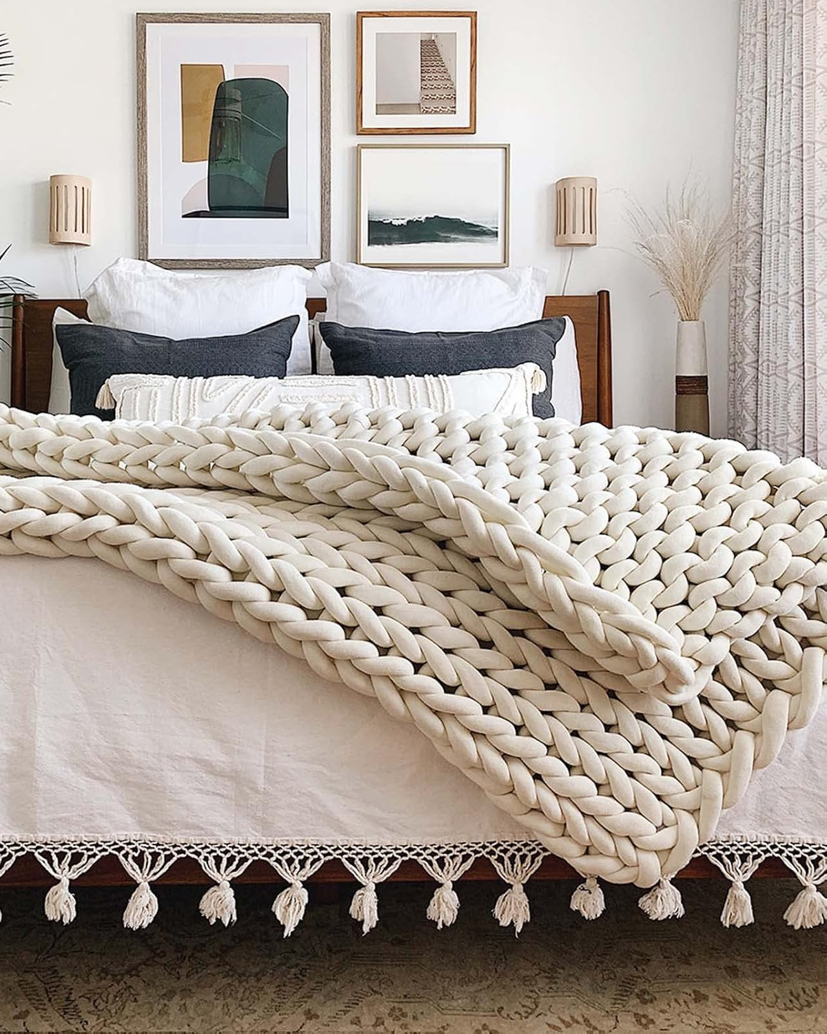 Kuscheldecke aus Handgewebter Wolle 130x170 cm