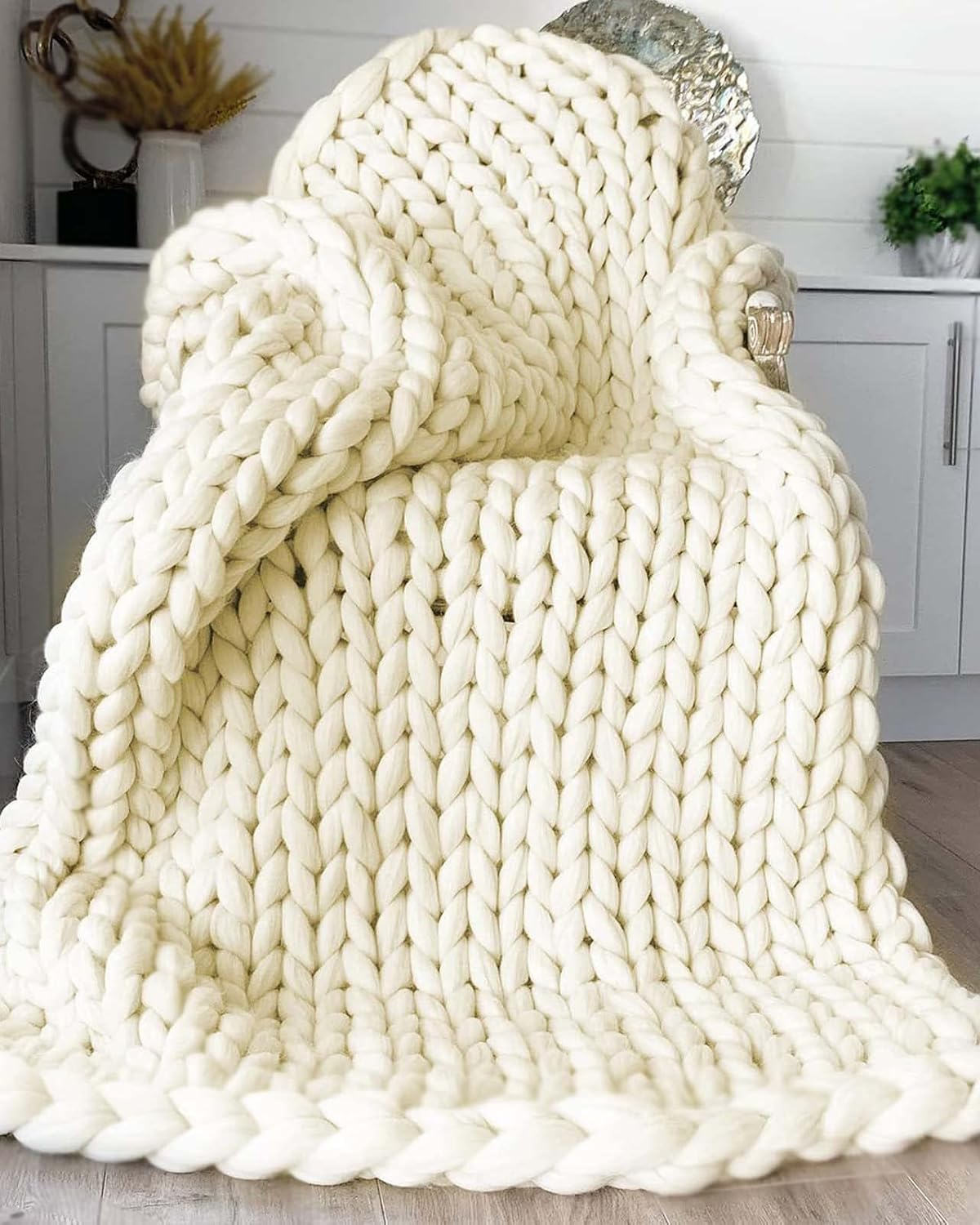 Kuscheldecke aus Handgewebter Wolle 130x170 cm