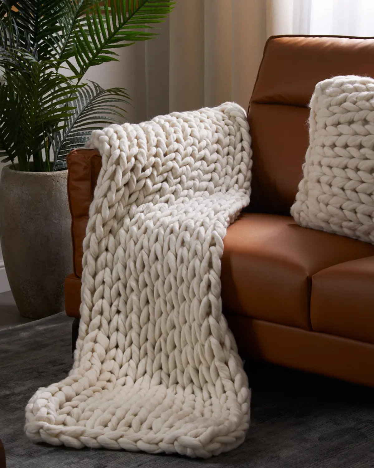 Kuscheldecke aus Handgewebter Wolle 130x170 cm