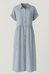 Damen's Elegant Midi Kleid mit Pockets