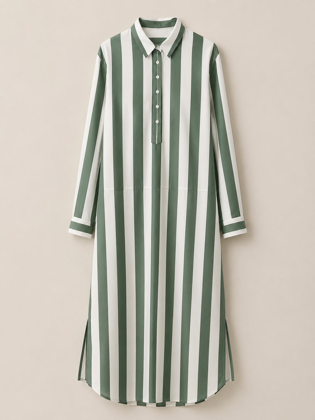 Lässiges gestreiftes Shirt Boho-Stil Maxi-Kleid