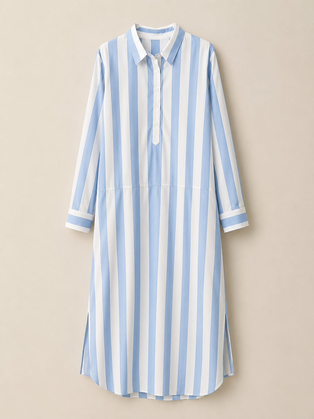 Lässiges gestreiftes Shirt Boho-Stil Maxi-Kleid