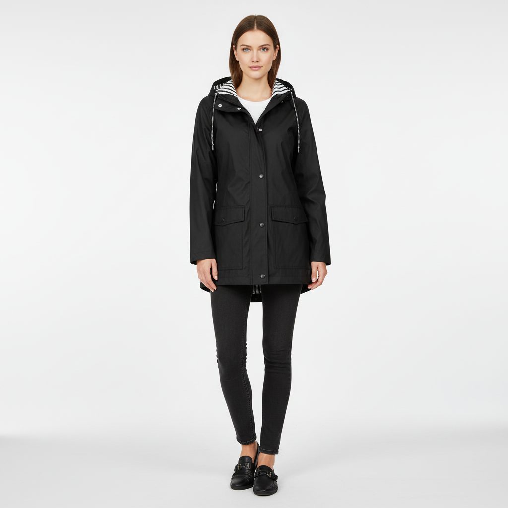 Damen Leichte Kapuzenjacke mit gestreiftem Futter