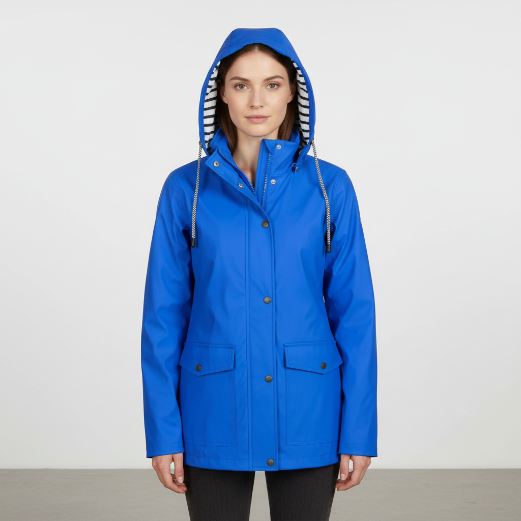 Damen Leichte Kapuzenjacke mit gestreiftem Futter