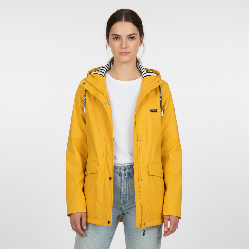 Damen Leichte Kapuzenjacke mit gestreiftem Futter